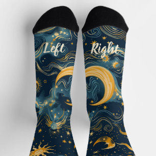 Create Your Own Wistful Sun & Moon Celestial Socks