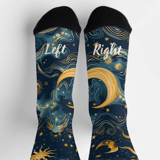 Create Your Own Wistful Sun & Moon Celestial  Socks (Top)