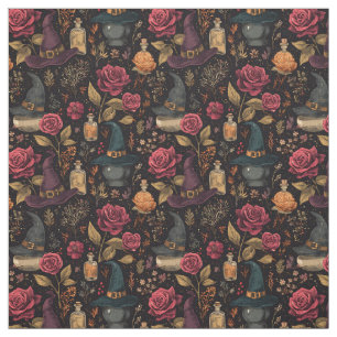 Create Your Own Witchy Fuschia Yellow Roses Fabric