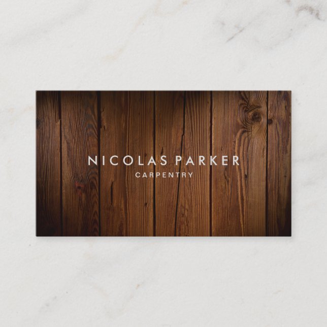 Create Your Own Wooden Floor 2 Business Card (Front)