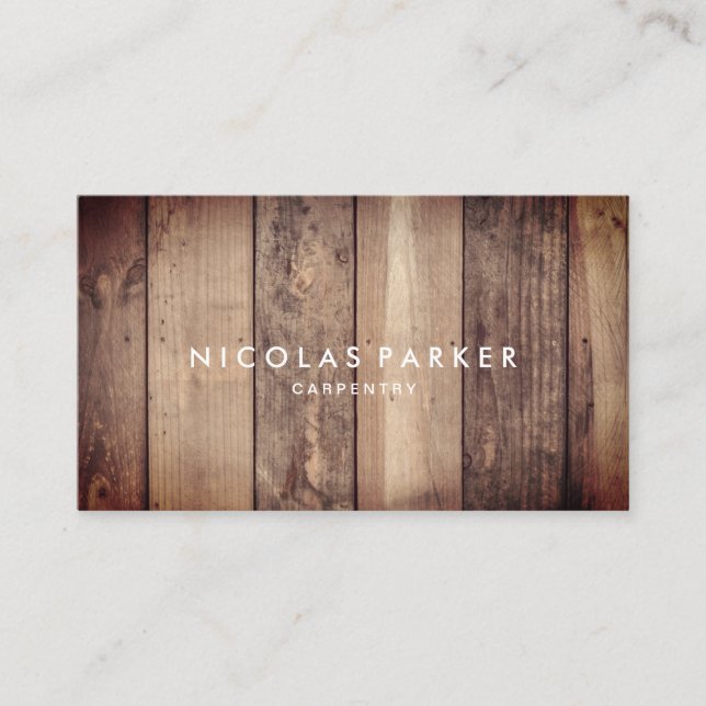 Create Your Own Wooden Floor 3 Business Card (Front)