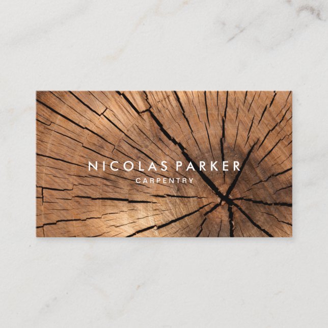 Create Your Own Wooden Log Business Card (Front)