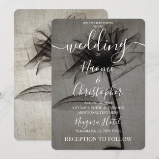 Create Your Own X-Ray Dark Flower Wedding Invitation