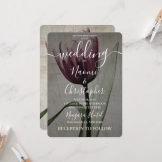 Create Your Own X-Ray Pink Sepia Tulip Wedding Invitation