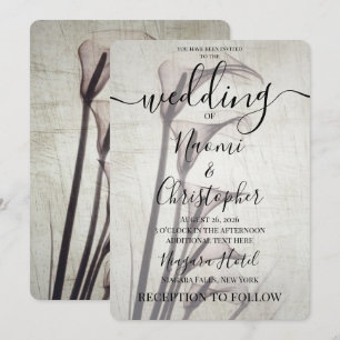 Create Your Own X-Ray Sepia Calla Lillies Wedding Invitation