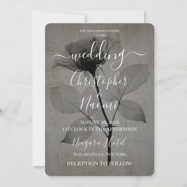 Create Your Own X-Ray Vintage Flower Invitation (Front)