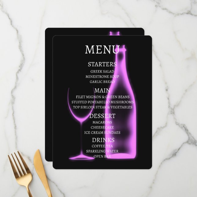 Create Your Own X-Ray Wine Glass & Bottle Menu (Front/Back In Situ)