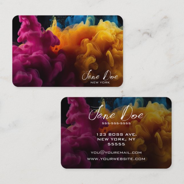 Create Your Own Yellow Colour Clouds Business Card (Front/Back)