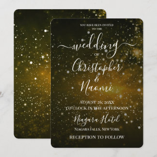 Create Your Own Yellow Cosmic Wedding Invitation