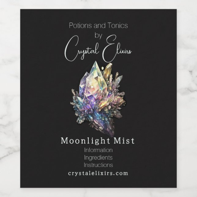 Create Your Own Yellow Crystals Apothecary Label (Single Label)