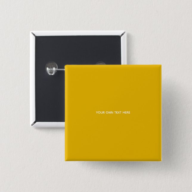Create Your Own Yellow Custom Design 15 Cm Square Badge (Front & Back)