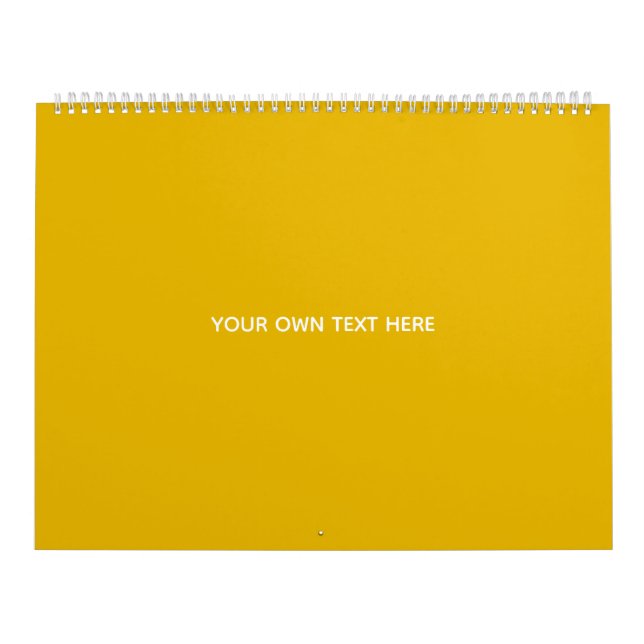 Create Your Own Yellow Custom Design Calendar (Cover)