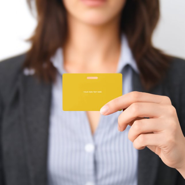 Create Your Own Yellow Custom Design ID Badge (Presented)