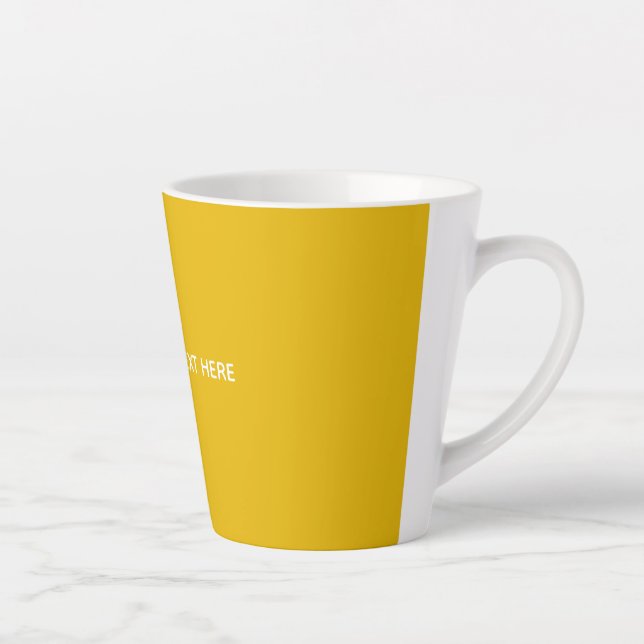 Create Your Own Yellow Custom Design Latte Mug (Right)