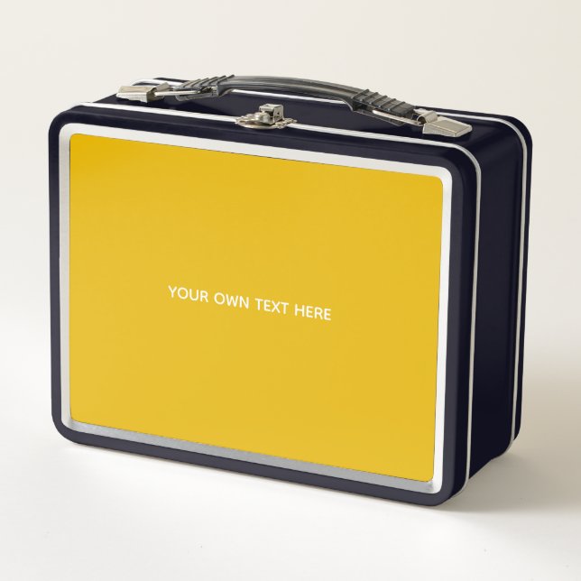 Create Your Own Yellow Custom Design Metal Lunch Box (Front)