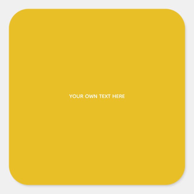 Create Your Own Yellow Custom Design Square Sticker (Front)