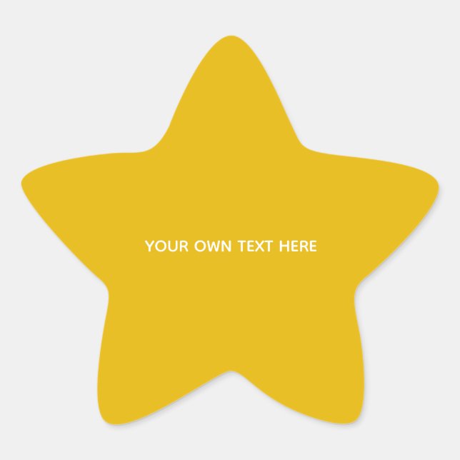 Create Your Own Yellow Custom Design Star Sticker (Front)