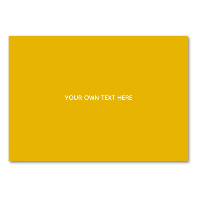 Create Your Own Yellow Custom Design Table Number (Front)