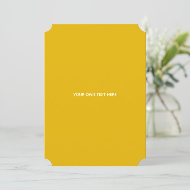Create Your Own Yellow Custom Design Thank You Card (Standing Front)