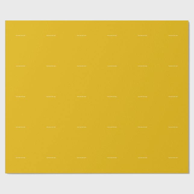 Create Your Own Yellow Custom Design Wrapping Paper (Flat)