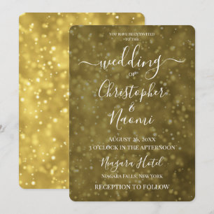 Create Your Own Yellow Gold Lights Invitation