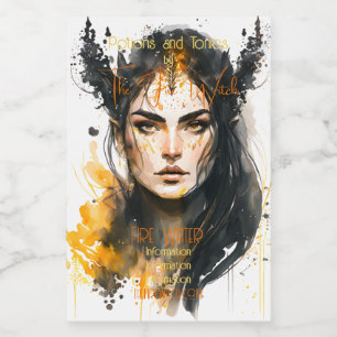 Create Your Own Yellow Witch Food Label