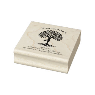 Create Your Own Yoga Tree of Life Logo Rubber Stamp