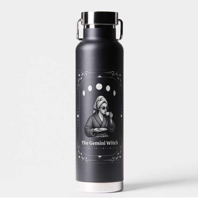 Create Your Own Zodiac Tarot Coffee Lover Gemini Water Bottle (Front)