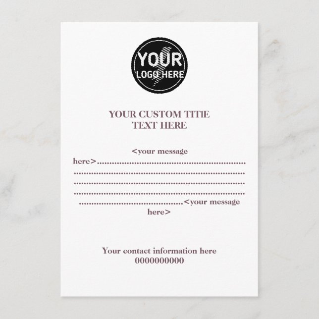 Create your owner's custom logo/editable enclosure card (Front)