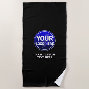 Create your owner's custom logo/editable template beach towel