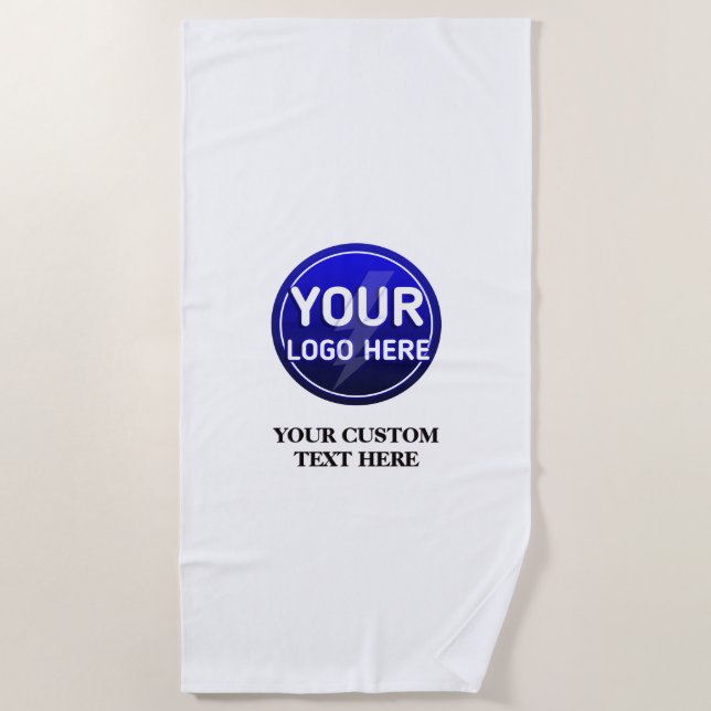 Create your owner's custom logo/editable template  beach towel (Front)