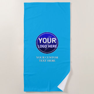 Create your owner's custom logo/editable template beach towel