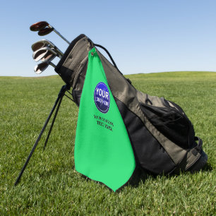 Create your owner's custom logo/editable template golf towel