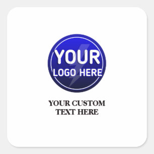 Create your owner's custom logo/editable template square sticker