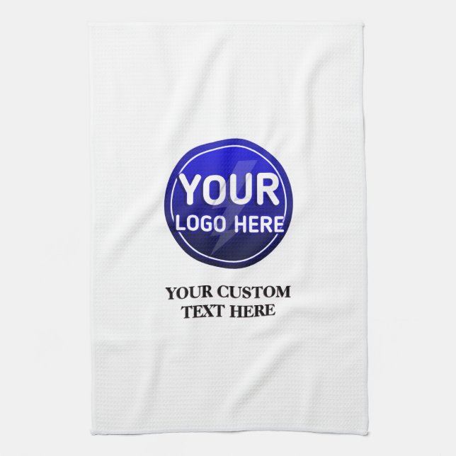 Create your owner's custom logo/editable template tea towel (Vertical)