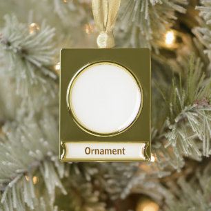 Create Your Personalise 2.4" l x 1.95" w Gold Plated Banner Ornament