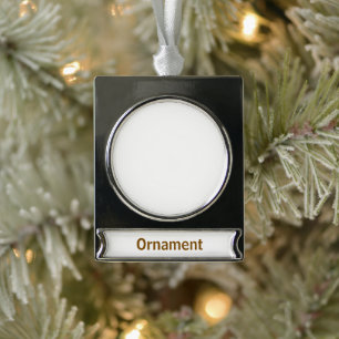 Create Your Personalise 2.4" l x 1.95" w Silver Plated Banner Ornament