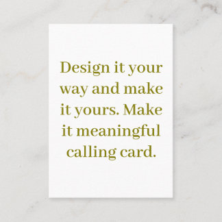 Create Your Personalise 3.5" x 2.5" Calling Card