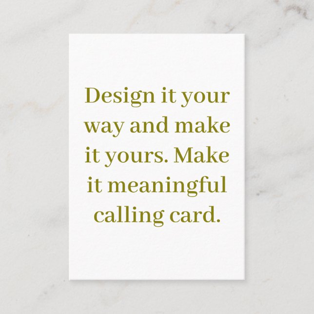 Create Your Personalise 3.5" x 2.5" Calling Card (Front)