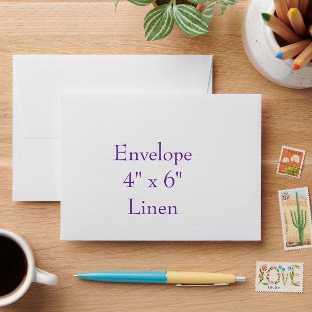 create your personalise 4" x 6"  Linen Envelope (Desk)