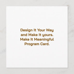 Create Your Personalise 5.25" x 5.25" Program Card