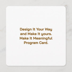 Create Your Personalise 5.25" x 5.25" Program Card