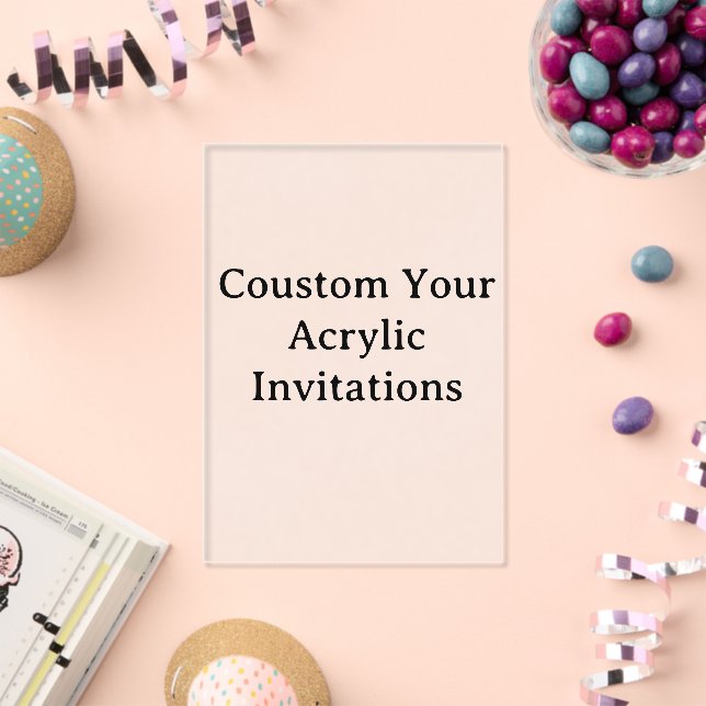 create your personalise 5" x 7"  acrylic invitations (Insitu (Celebration))
