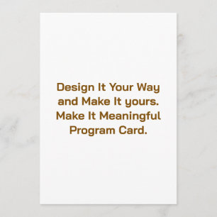 Create Your Personalise 5" x 7" Program Card