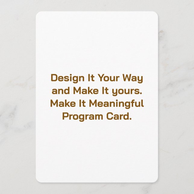 Create Your Personalise 5" x 7" Round Program Card (Front)