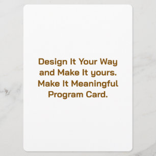 Create Your Personalise 6.5" x 8.75" Program Card
