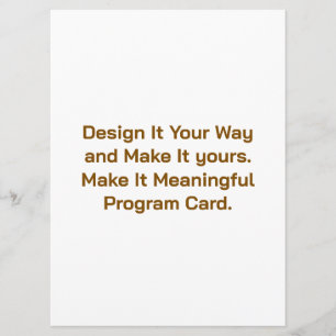 Create Your Personalise 6.5" x 8.75" Program Card