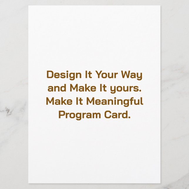 Create Your Personalise 6.5" x 8.75" Program Card (Front)