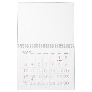 Create Your Personalise 8.5" L x 11" W Calendar