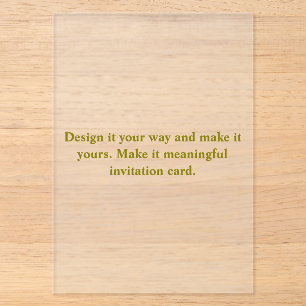 Create Your Personalise Rectangle 5" x 7" Frosted Acrylic Invitations